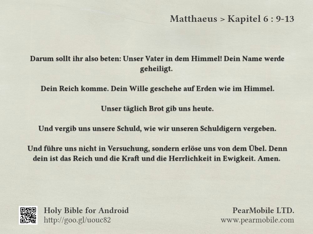 Matthaeus, Kapitel 6:9-13